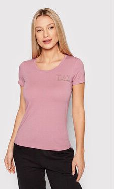 EA7 Emporio Armani Tričko 8NTT65 TJDQZ 1413 Ružová Slim Fit