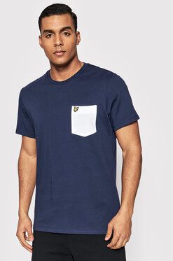 Lyle & Scott Tričko Contrast Pocket TS831VOG Tmavomodrá Regular Fit