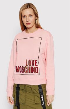 LOVE MOSCHINO Mikina W630648M 4266 Ružová Regular Fit