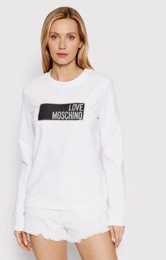 LOVE MOSCHINO Mikina W630223E 2246 Biela Regular Fit