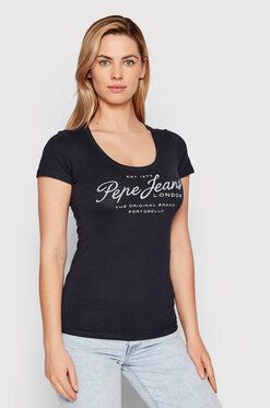 Pepe Jeans Tričko Baia PL505123 Tmavomodrá Regular Fit