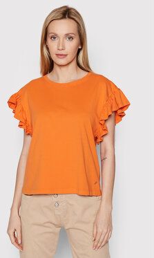 Please Blúzka T0GJOP9C09 Oranžová Regular Fit