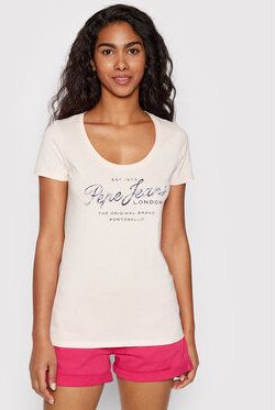 Pepe Jeans Tričko Baia PL505123 Ružová Regular Fit