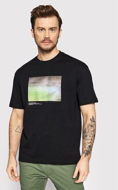 Selected Homme Tričko Gunther 16083376 Čierna Loose Fit