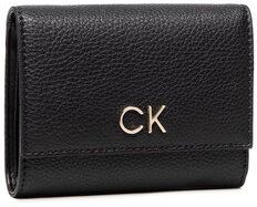 Calvin Klein Veľká dámska peňaženka Re-Lock Trifold Md Pbl K60K609492 Čierna