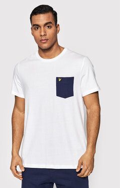 Lyle & Scott Tričko Contrast Pocket TS831VOG Biela Regular Fit