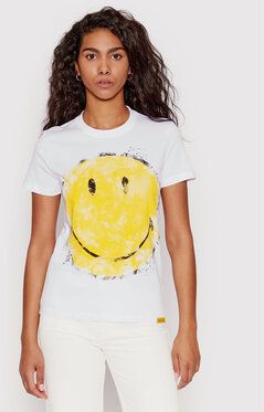 Desigual Tričko SMILEY Malabares 22SWTKA1 Biela Regular Fit