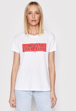 Armani Exchange Tričko 3LYTKP YJ8TZ 1000 Biela Regular Fit