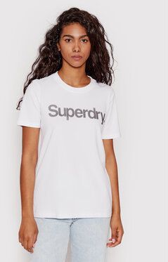 Superdry Tričko Cl W1010710A Biela Regular Fit