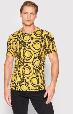 Versace Tričko Barocco Print 1000959 Žltá Regular Fit