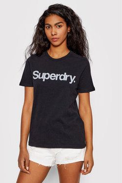 Superdry Tričko W1010710A Čierna Regular Fit