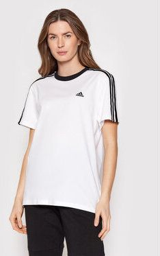 adidas Tričko Essentials H10201 Biela Relaxed Fit