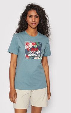 Jack Wolfskin Tričko Flower 1808341 Tmavomodrá Regular Fit
