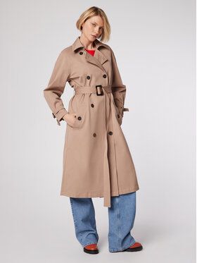 Simple Trenčkot PLD001 Hnedá Regular Fit