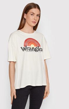 Wrangler Tričko Girlfriend W7R9GHC11 Biela Regular Fit