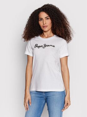 Pepe Jeans Tričko Babette PL505122 Biela Regular Fit