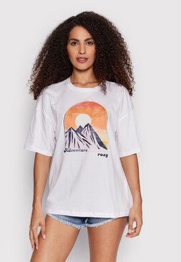 Roxy Tričko Start Adventures ERJZT05390 Biela Relaxed Fit