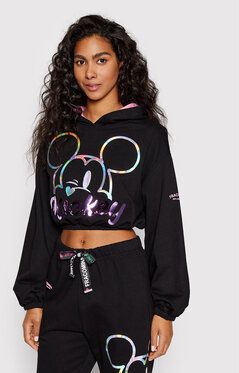 Fracomina Mikina DISNEY FD22ST9053F409N5 Čierna Cropped Fit