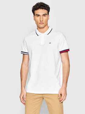 Tommy Jeans Polokošeľa Tjm Reg Flag DM0DM12963 Biela Regular Fit