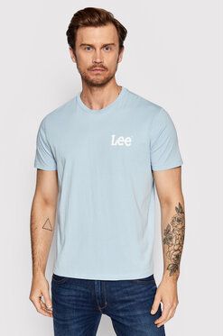 Lee Tričko Wobbly Logo L65QAIUY Modrá Regular Fit