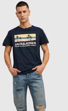 Jack&Jones Tričko Malibu 12210121 Tmavomodrá Regular Fit