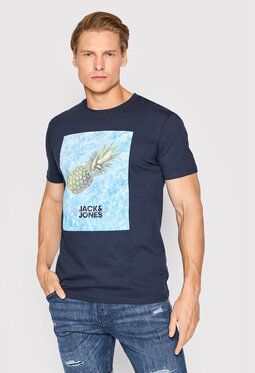 Jack&Jones Tričko Billboard 12200416 Tmavomodrá Regular Fit