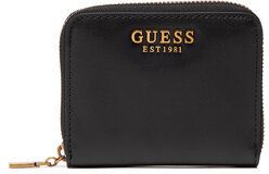 Guess Malá dámska peňaženka Laurel Slg Small Zip Around SWVB85 00370 Čierna