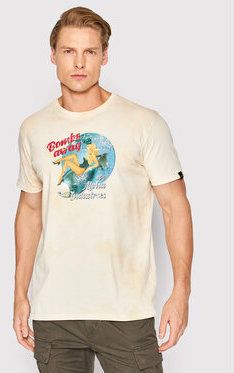 Alpha Industries Tričko Nose Art 106520 Béžová Regular Fit