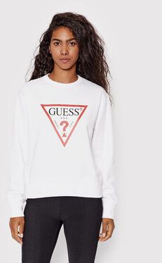 Guess Mikina Original W2YQ16 K9ZM1 Biela Regular Fit