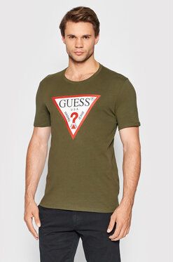 Guess Tričko M2YI71 I3Z11 Zelená Slim Fit