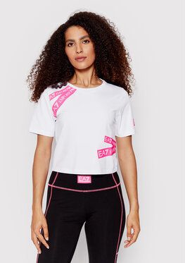 EA7 Emporio Armani Tričko 3LTT13 TJDLZ 1100 Biela Cropped Fit