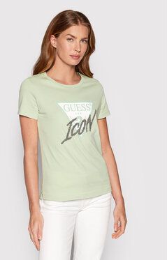 Guess Tričko W2YI26 I3Z11 Zelená Regular Fit