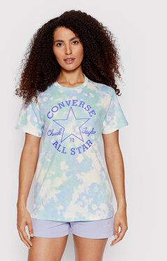 Converse Tričko Washed Floral Patch 10023208-A03 Modrá Loose Fit