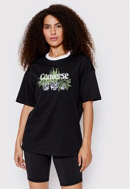 Converse Tričko Plant Powered Ringer 10023937-A01 Čierna Loose Fit