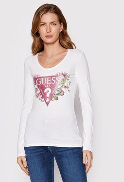 Guess Blúzka W2YI36 J1311 Biela Slim Fit