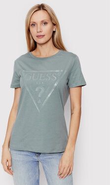 Guess Tričko Adele V2YI07 K8HM0 Zelená Regular Fit