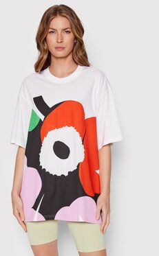 adidas Tričko MARIMEKKO HC4187 Biela Loose Fit