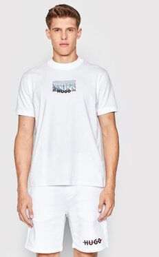 Hugo Tričko Dilliam 50471549 Biela Relaxed Fit