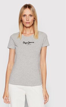 Pepe Jeans Tričko New Virgina PL505202 Sivá Slim Fit