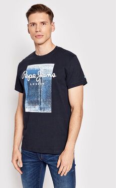 Pepe Jeans Tričko Sawyer PM508542 Tmavomodrá Slim Fit