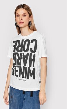 G-Star Raw Tričko Lyon D21661-4107-110 Biela Regular Fit