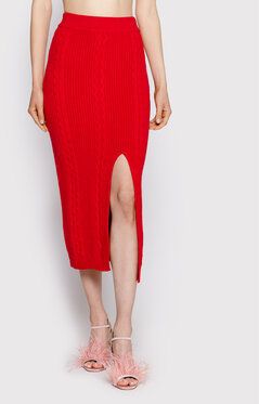 Patrizia Pepe Midi sukňa 8G0281/K037-R754 Červená Slim Fit