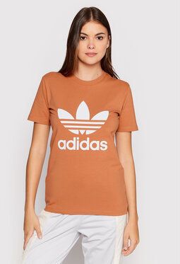 adidas Tričko adicolor Classics Trefoil HK9637 Oranžová Regular Fit