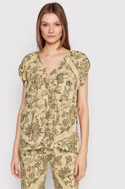 Sisley Blúzka 5PYXLQ01F Béžová Regular Fit