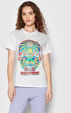 Converse Tričko Nature Party Graphic 10024245-A02 Biela Standard Fit