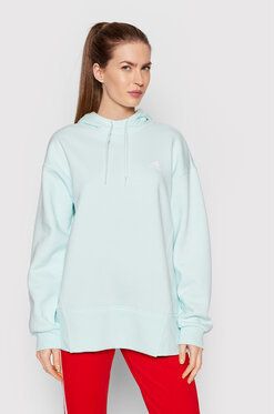 adidas Mikina Essentials Studio Fleece HD6771 Zelená Loose Fit