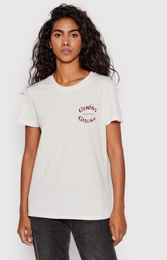 Guess Tričko W2YI02 K9RM1 Biela Regular Fit