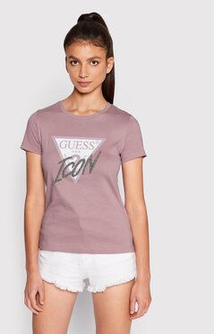 Guess Tričko W2YI26 I3Z11 Fialová Regular Fit