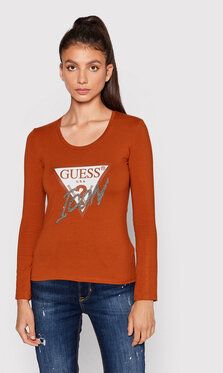 Guess Blúzka W2YI47 J1311 Hnedá Regular Fit