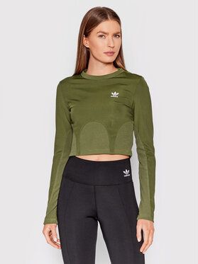 adidas Blúzka Always Original HF2091 Zelená Tight Fit